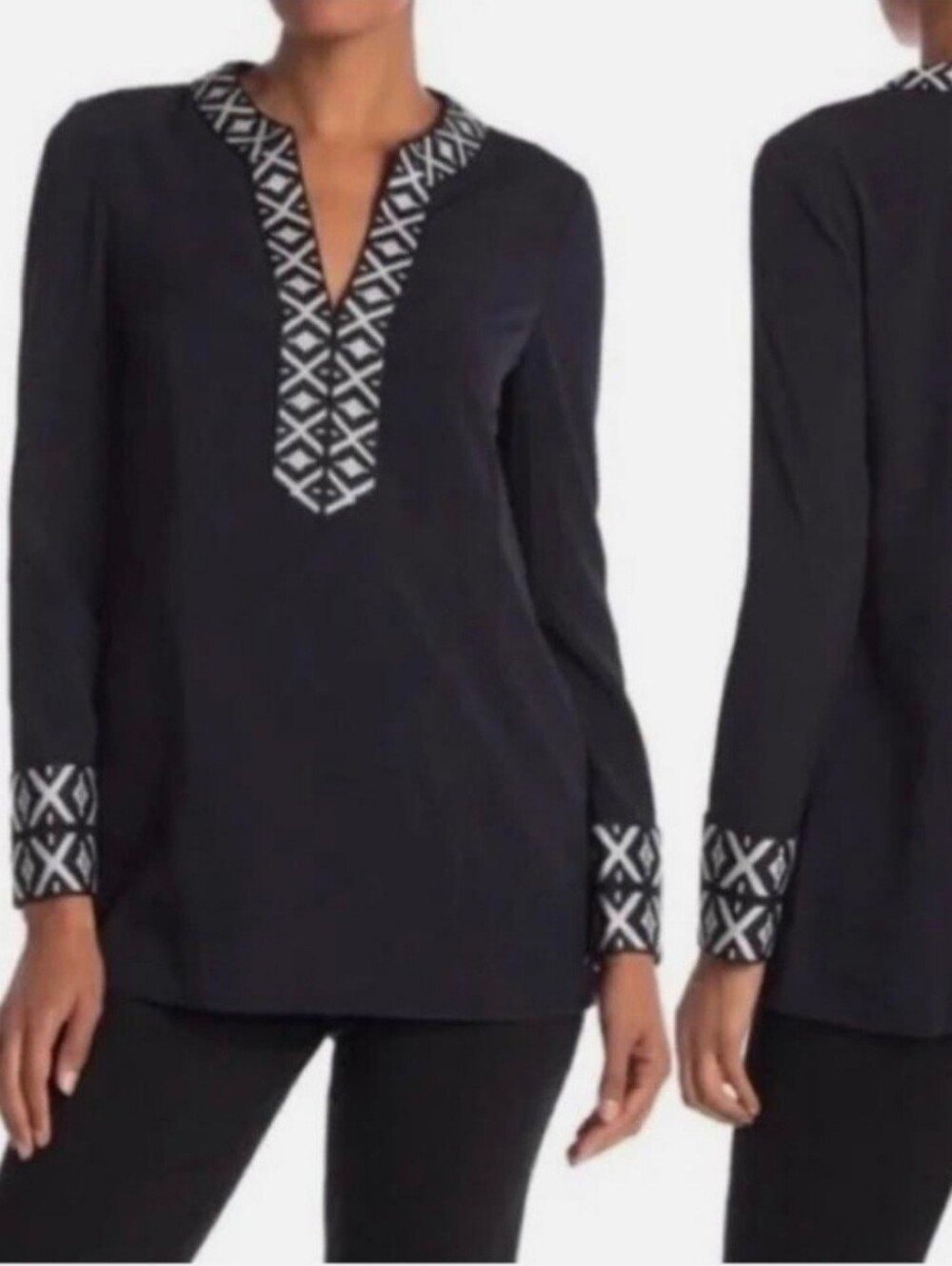Tory Burch Ariana Embroidered Tunic Blouse Size 2